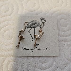 Sterling Silver Flamingo Earrings